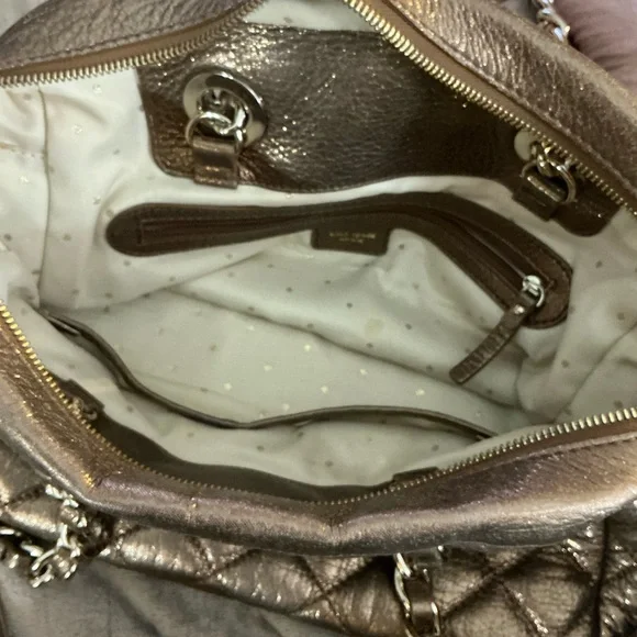Kate Spade New York Quilted Metallic Leather Satchel - Picture 14 of 16